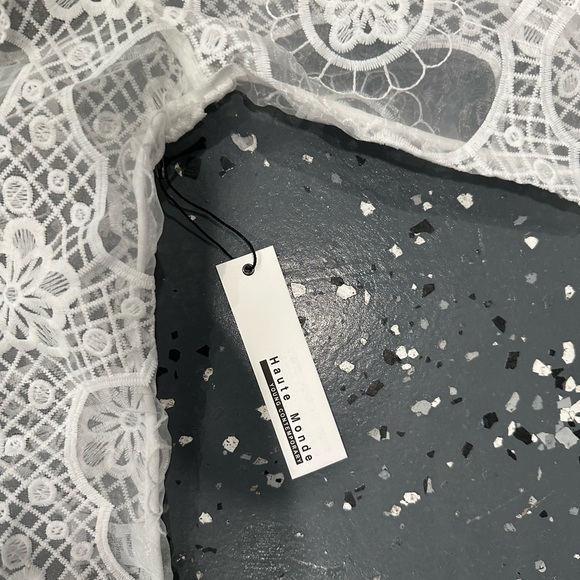 White Lace Button-Up Blouse - Picture 6 of 6